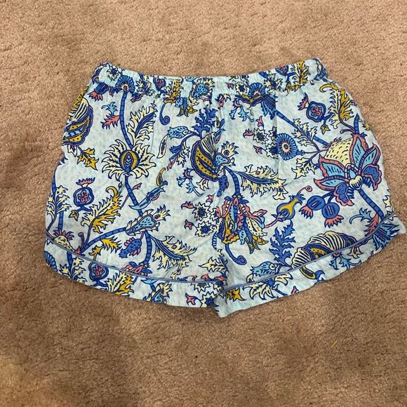 Roller Rabbit Blue Amanda Linen Lulu Set Polo Pajamas Paisley Print - Picture 10 of 10